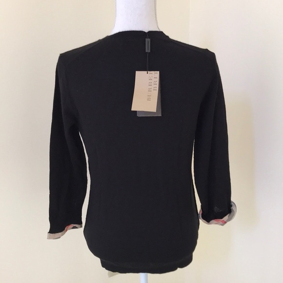 NWT! BURBERRY Brit Size M Black merino wool sweater - Picture 3 of 8